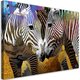 Obraz, Abstrakcyjne zebry zwierzęta - 100x70