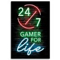 Obraz na płótnie, Napis Gamer for life - 40x60