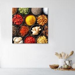 Obraz na płótnie, Przyprawy do kuchni jedzenie - 50x50