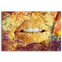 Obraz na płótnie, Abstrakcyjne złote usta - 120x80
