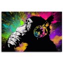 Obraz na płótnie, Banksy kolorowa małpa - 100x70