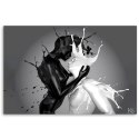 Obraz na płótnie, Kawa i Mleko abstrakcja Para Miłość - 100x70