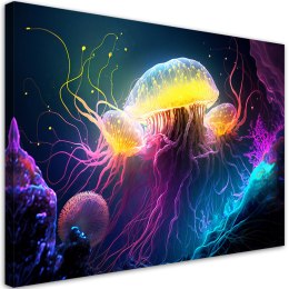 Obraz, Meduza pod wodą - 120x80