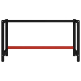 Metalowa rama pod blat roboczy, 150x57x79 cm, czarno-czerwona
