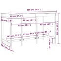 Stolik barowy, czarny, 180x80x110 cm, lite drewno sosnowe