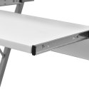 Biurko komputerowe z ruchomą podstawką na klawiaturę, białe