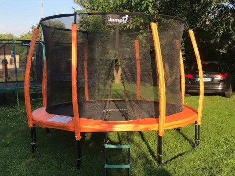 Trampolina Ogrodowa Jumpi 312cm/10FT Maxy Comfort Plus Pomarańczowa Z Wewnętrzną Siatką