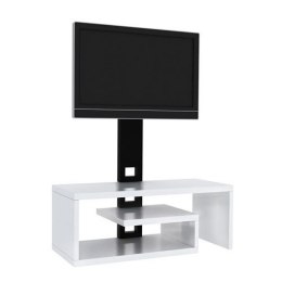 4World Style Stolik TV SPIRO-A z uchwytem TV, bez szuflady, biało- czarny