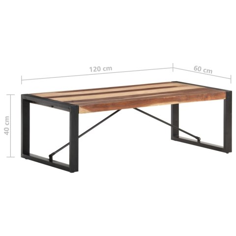 Stolik kawowy, 120x60x40 cm, lite drewno wykończone na sheesham