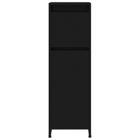 Szafka łazienkowa, czarna, 30x30x95 cm, płyta wiórowa