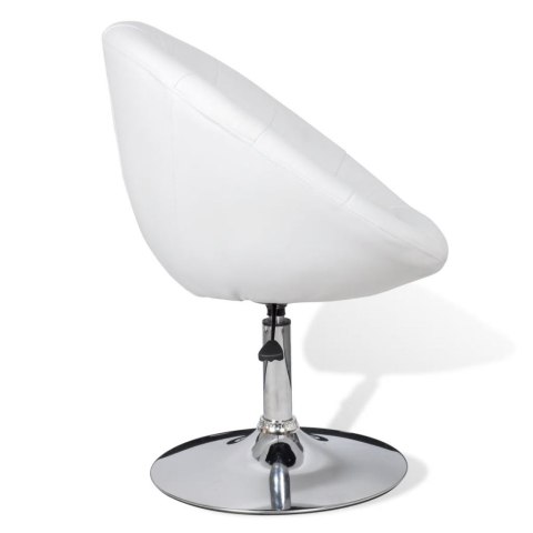 Krzesła barowe, 2 szt., białe, sztuczna skóra