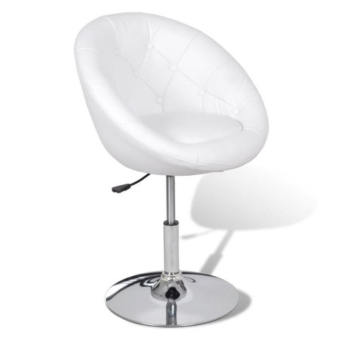 Krzesła barowe, 2 szt., białe, sztuczna skóra