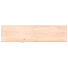 Półka, 120x30x6 cm, surowe lite drewno dębowe