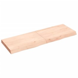 Półka, 120x40x6 cm, surowe lite drewno dębowe