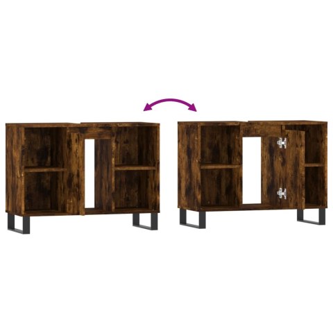 Szafka łazienkowa, przydymiony dąb, 80x33x60 cm