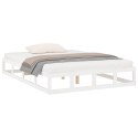 Rama łóżka, biała, 120x190 cm, podwójna, lite drewno