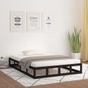 Rama łóżka, czarna, 120x190 cm, podwójna, lite drewno