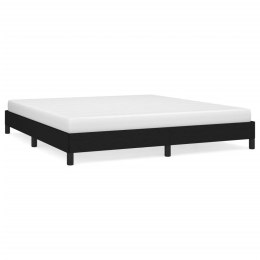 Rama łóżka, czarna, 180x200 cm, obita tkaniną