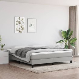 Łóżko kontynentalne z materacem, jasnoszare, tkanina, 180x200cm
