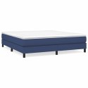 Łóżko kontynentalne, niebieskie, obite tkaniną, 180x200 cm