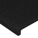 Rama łóżka z zagłówkiem, czarna, 200x200 cm, obita tkaniną