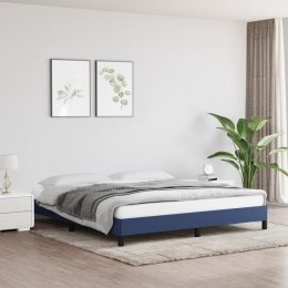 Rama łóżka, niebieska, 160 x 200 cm, obita tkaniną