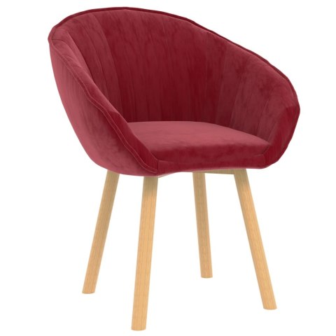 Krzesło stołowe, winna czerwień, obite aksamitem