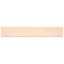 Półka, 180x30x6 cm, surowe lite drewno dębowe