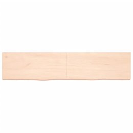 Półka, 180x40x4 cm, surowe lite drewno dębowe