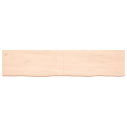 Półka, 180x40x6 cm, surowe lite drewno dębowe