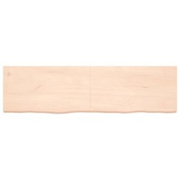Półka, 180x50x4 cm, surowe lite drewno dębowe