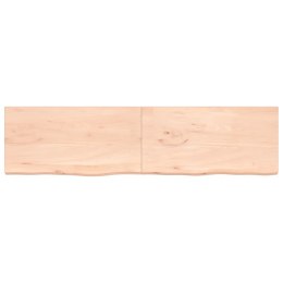 Półka, 200x50x4 cm, surowe lite drewno dębowe