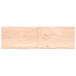 Półka, 200x60x4 cm, surowe lite drewno dębowe