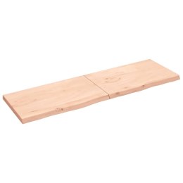 Półka, 200x60x6 cm, surowe lite drewno dębowe