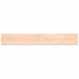 Półka, 220x30x4 cm, surowe lite drewno dębowe