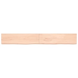 Półka, 220x30x6 cm, surowe lite drewno dębowe