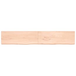 Półka, 220x40x4 cm, surowe lite drewno dębowe