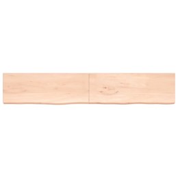 Półka, 220x40x6 cm, surowe lite drewno dębowe