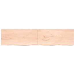 Półka, 220x50x4 cm, surowe lite drewno dębowe