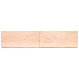 Półka, 220x50x6 cm, surowe lite drewno dębowe