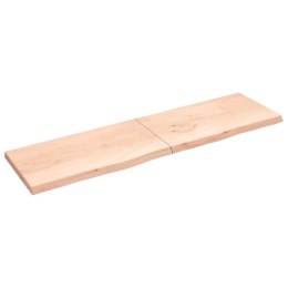 Półka, 220x60x6 cm, surowe lite drewno dębowe
