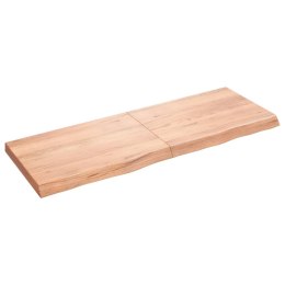 Półka, jasnobrązowa, 140x50x6 cm, lite drewno dębowe