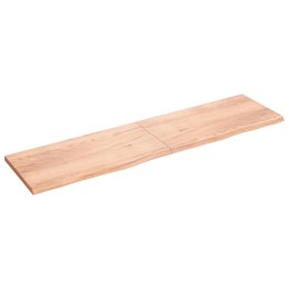 Półka, jasnobrązowa, 200x50x4 cm, lite drewno dębowe