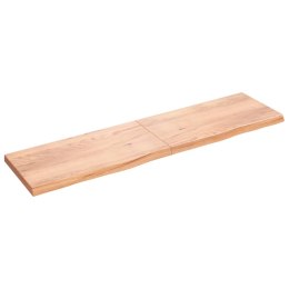 Półka, jasnobrązowa, 200x50x6 cm, lite drewno dębowe