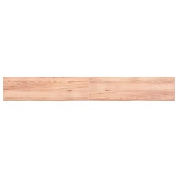 Półka, jasnobrązowa, 220x30x6 cm, lite drewno dębowe