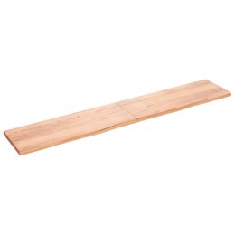 Półka, jasnobrązowa, 220x40x4 cm, lite drewno dębowe