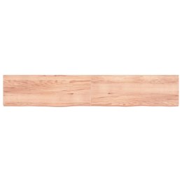 Półka, jasnobrązowa, 220x40x6 cm, lite drewno dębowe