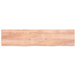Półka, jasnobrązowa, 220x50x6 cm, lite drewno dębowe