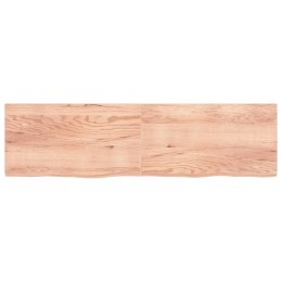 Półka, jasnobrązowa, 220x60x6 cm, lite drewno dębowe