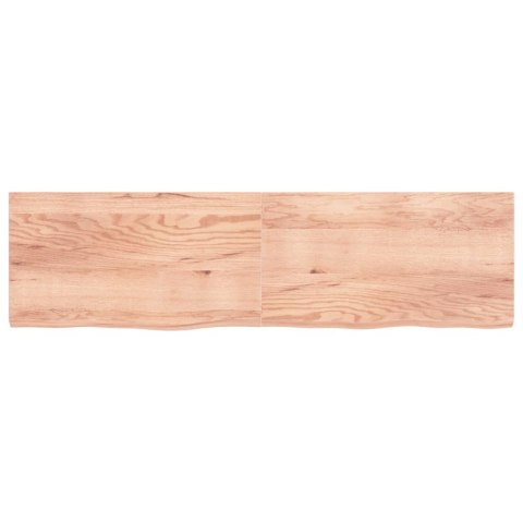 Półka, jasnobrązowa, 220x60x6 cm, lite drewno dębowe Półka, jasnobrązowa, 220x60x6 cm, lite drewno dębowe